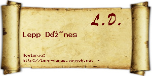 Lepp Dénes névjegykártya